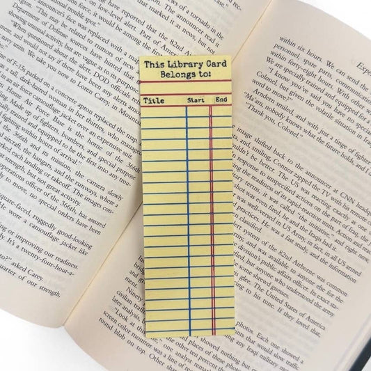 Retro Library Card 3d Bookmark