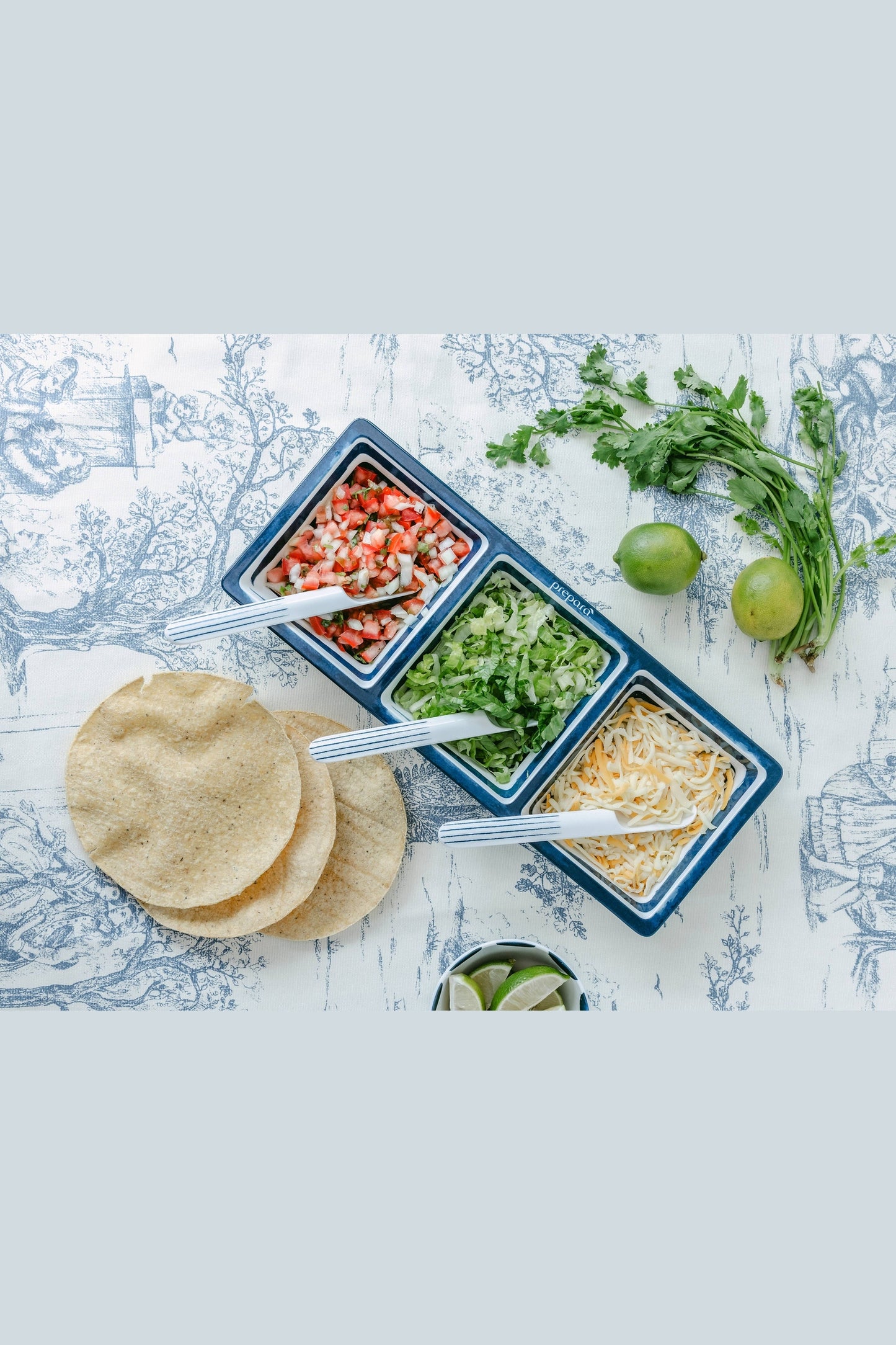 3-Section Tray - Coastal Stripe