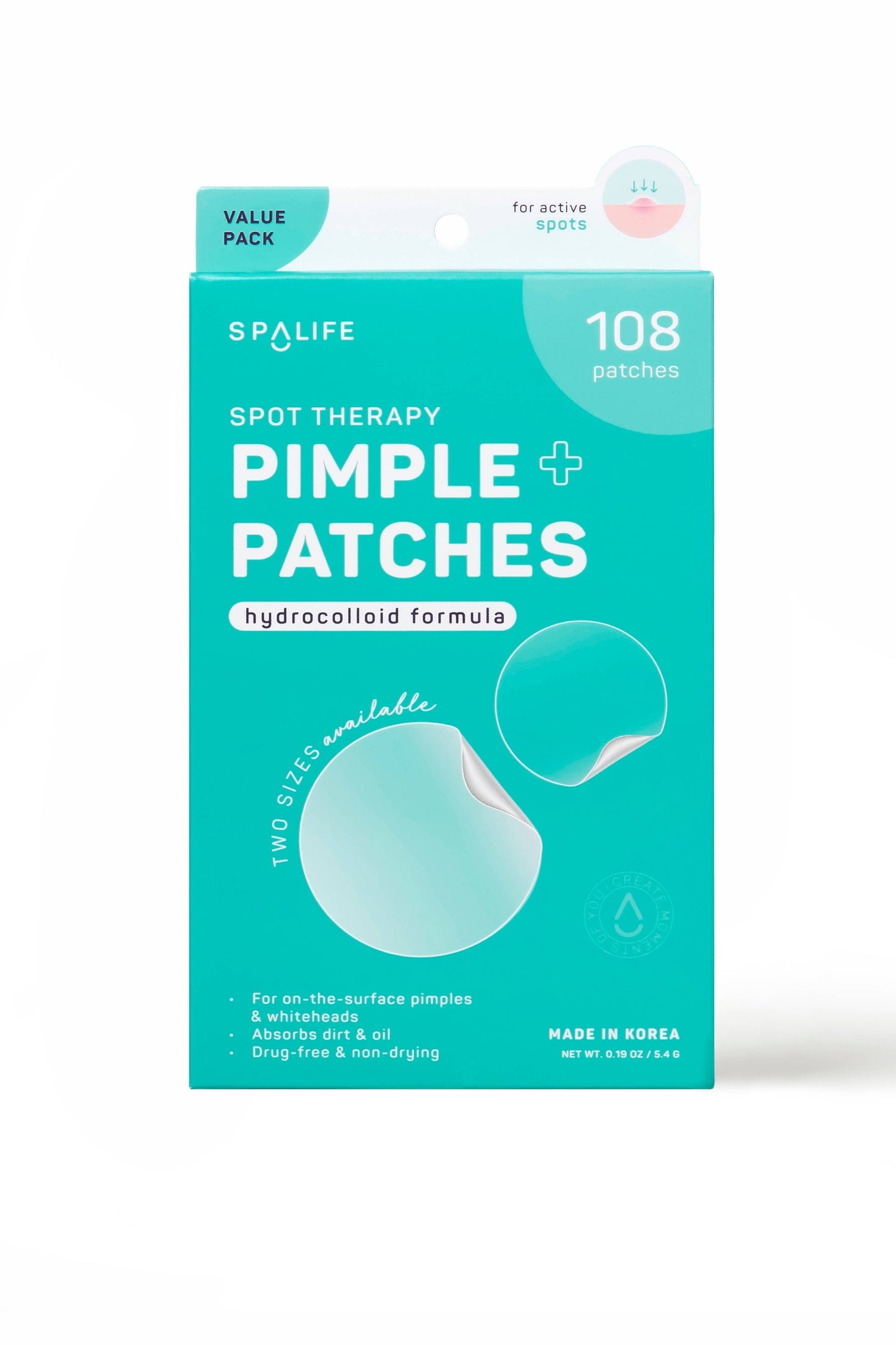 Spot Therapy Hydrocolloid Pimple Patches - 108 Patches: Mint Box