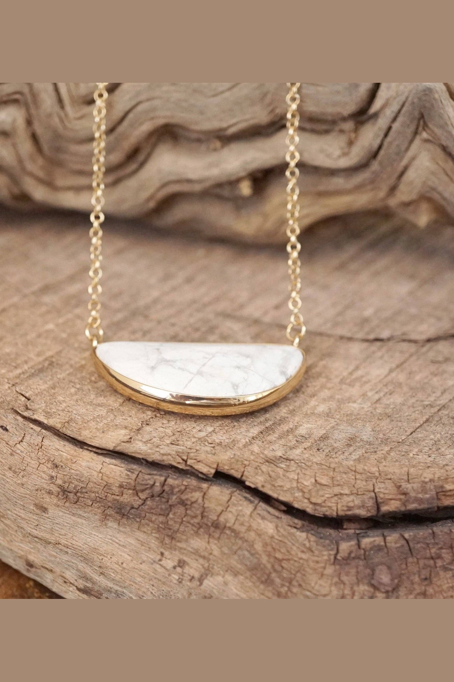 Semi Precious Dainty Necklace - White