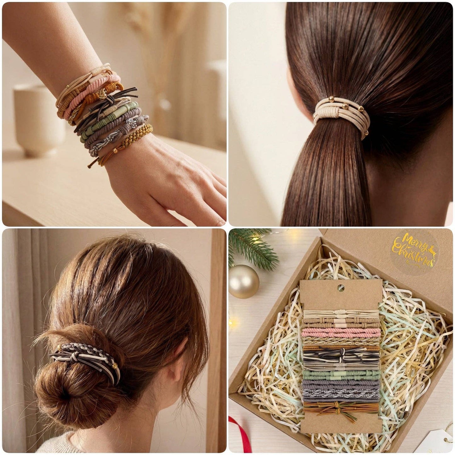 Wrapables Boho Hair Tie Bracelets: Dark and Bright
