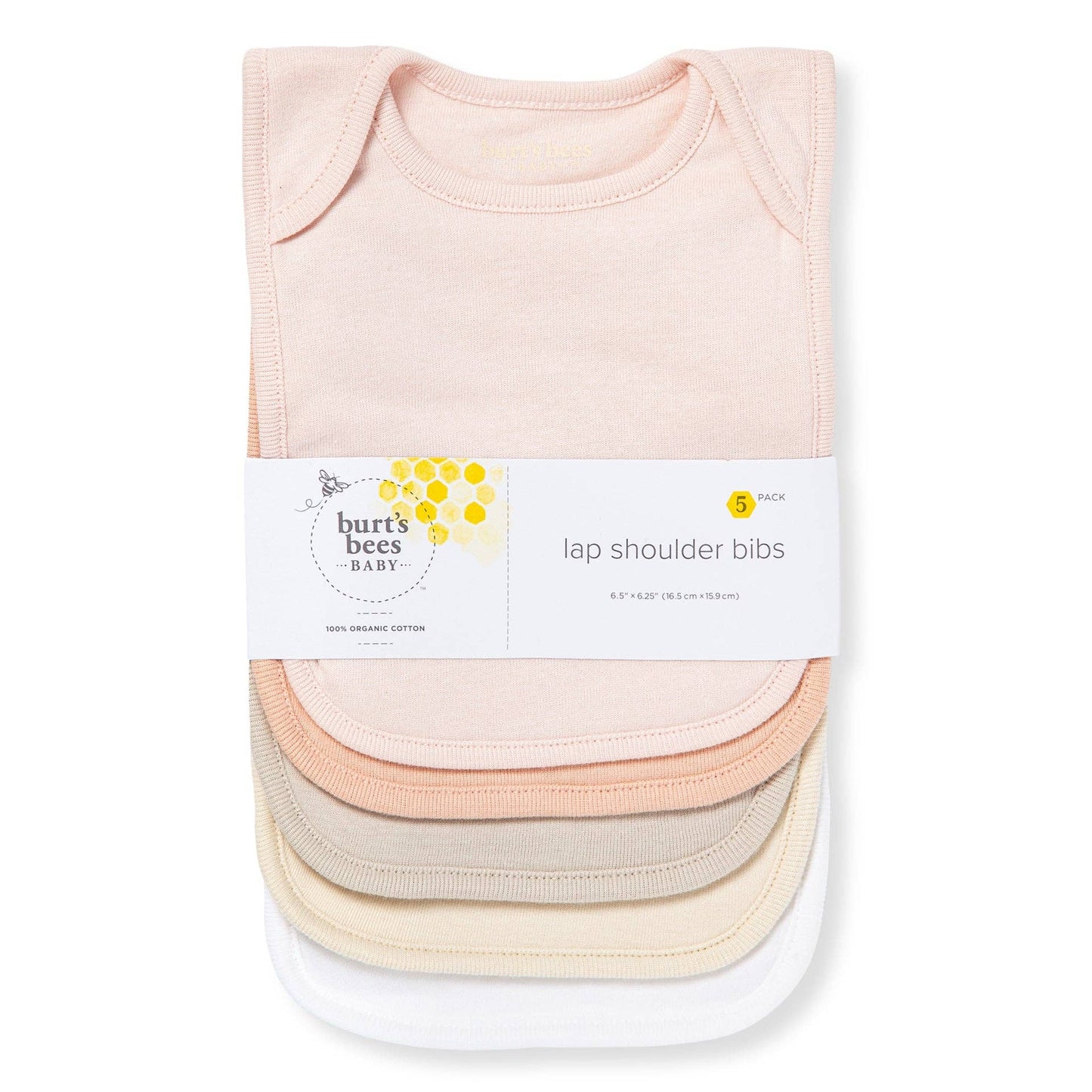Pink Sand Solid Organic Cotton Baby Bibs 5 Pack