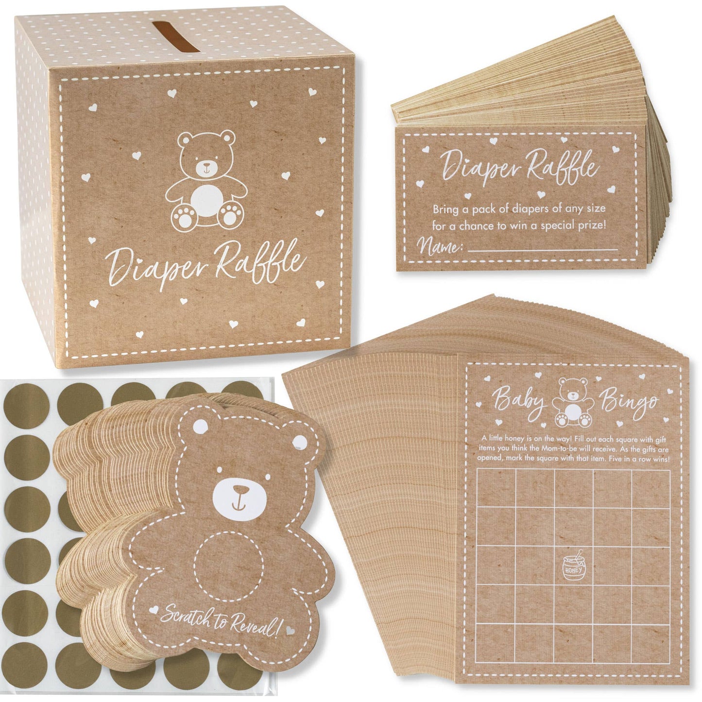 Kraft Bear Diaper Raffle & Scratch Off Game Set