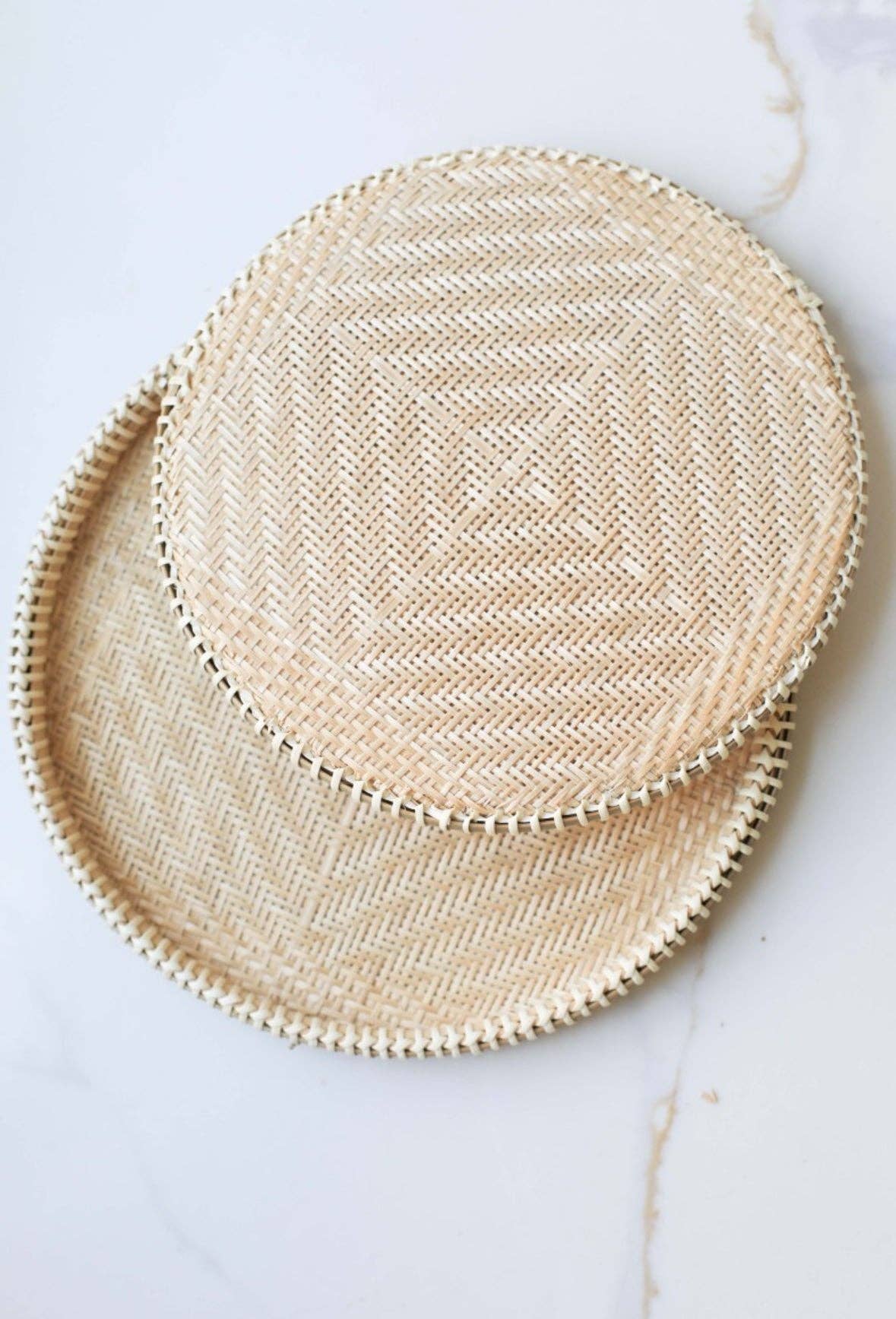 Small Bamboo Woven Round Tray