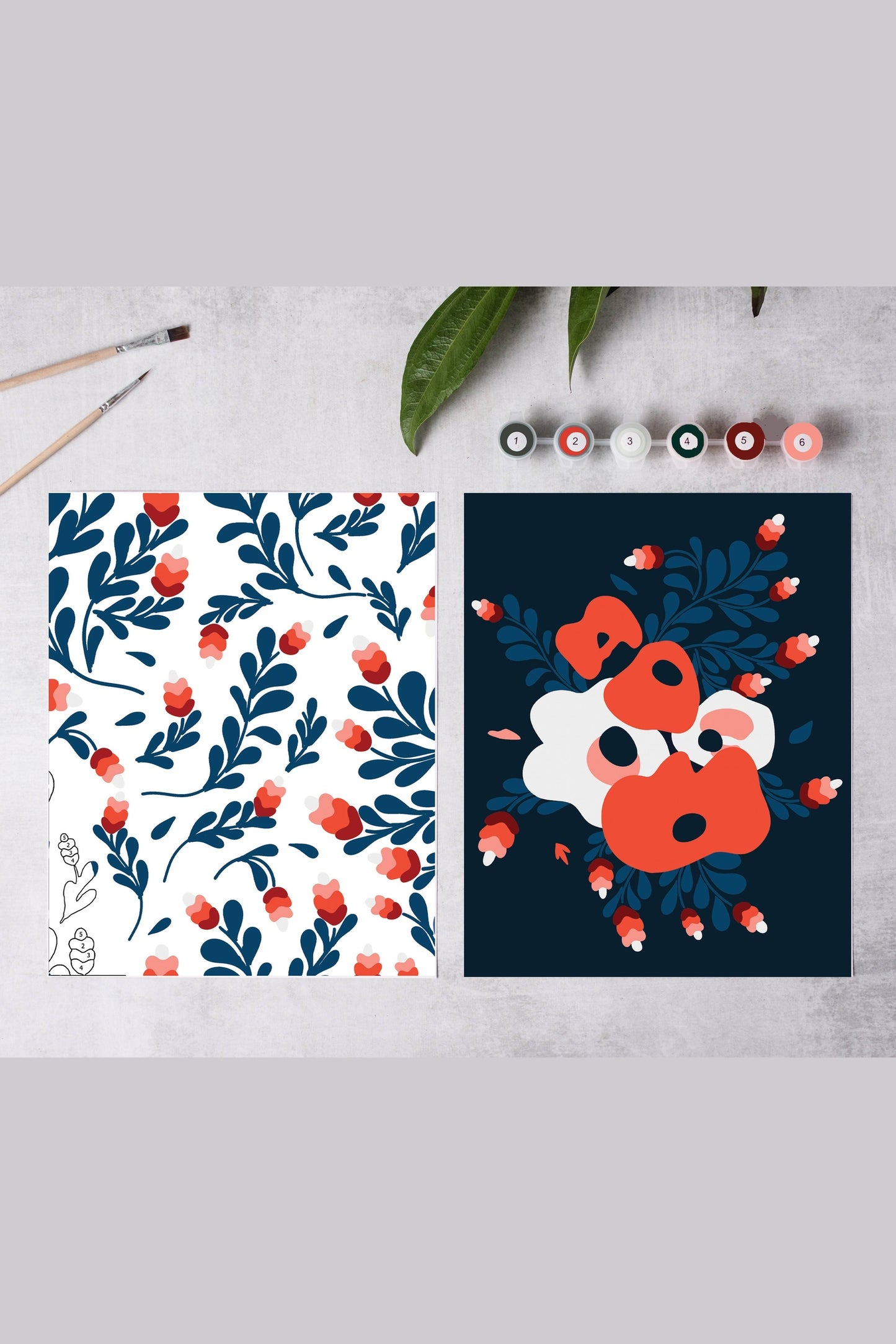 Red, White, & Bloom Paint-By-Numbers kit