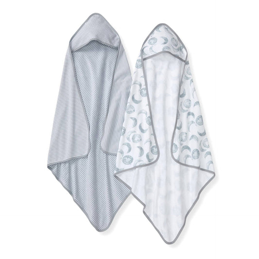 Hello Moon Organic Knit Terry Towels Set of 2: Quarry / One Size