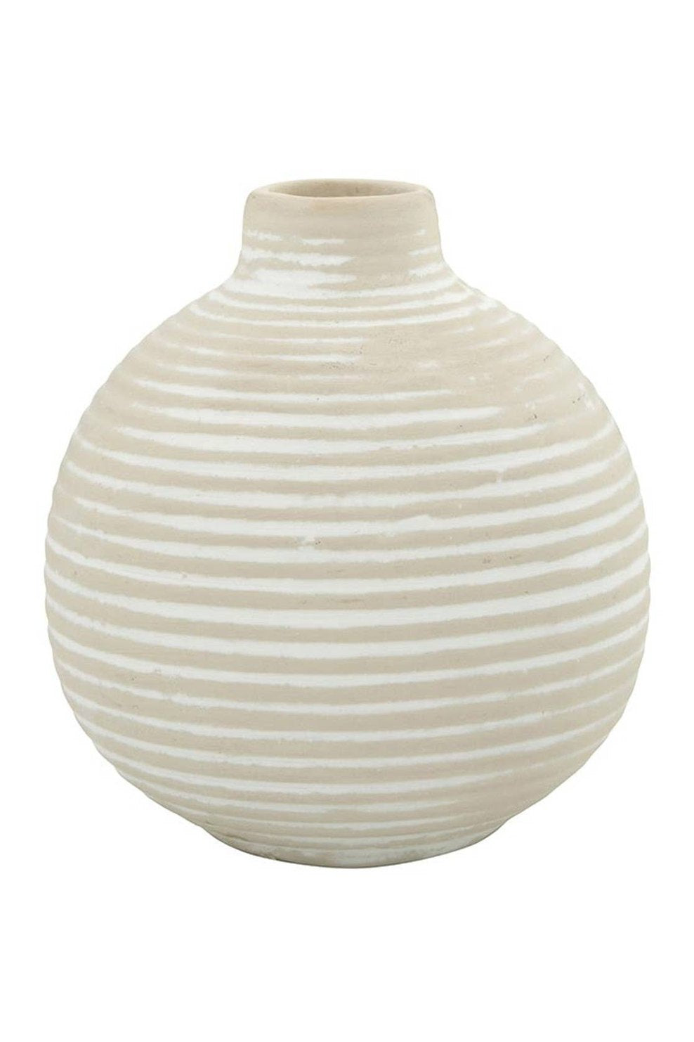 White Striped Dolomite Droplet Vase