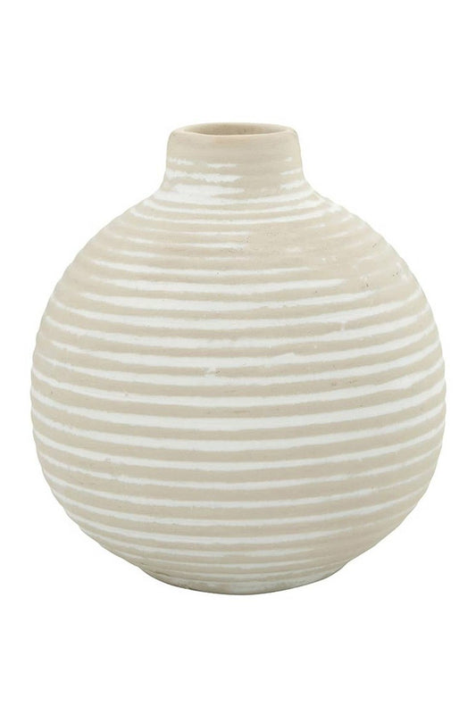 White Striped Dolomite Droplet Vase