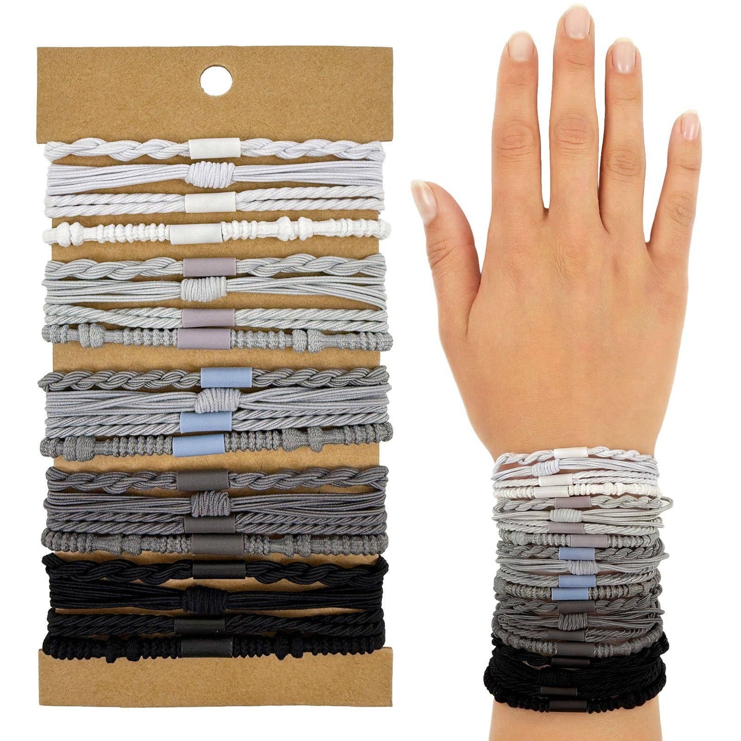 Wrapables Boho Hair Tie Bracelets: Neutral