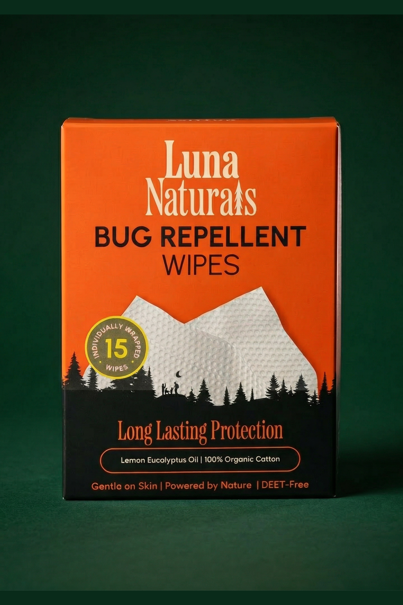 Bug Repellent Wipes | Lemon Eucalyptus Oil | 15 Pack