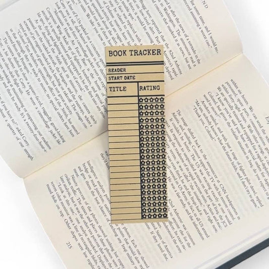 Vintage Library Card Book Tracker 3D Bookmark