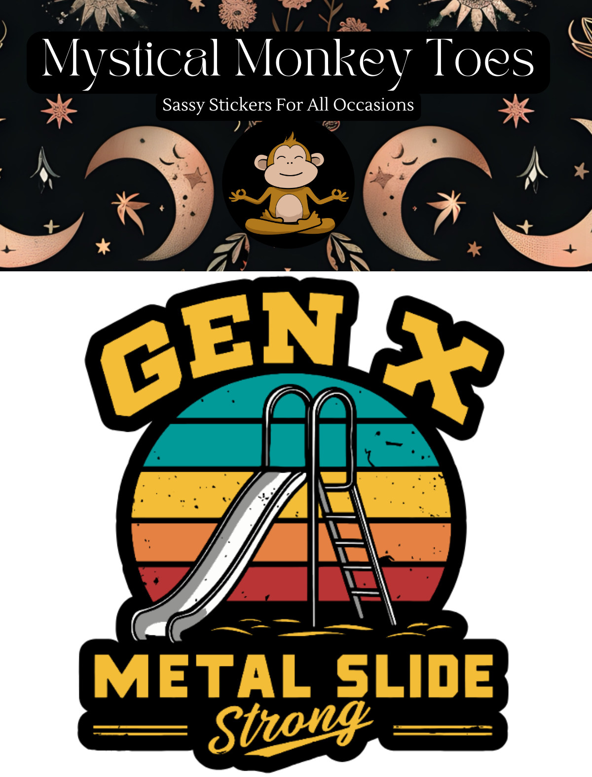 Gen X Metal Slide Vinyl Sticker