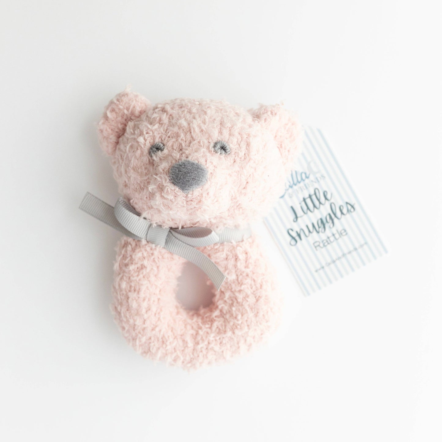 Little Snuggles Rattle - Bear: Petal Pink