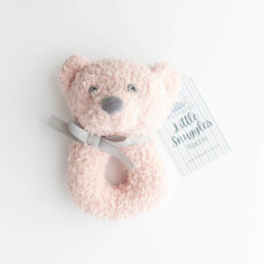 Little Snuggles Rattle - Bear: Petal Pink