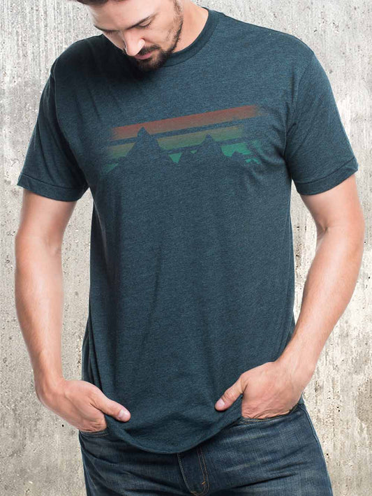 Mountain Fade T-Shirt: Black Aqua