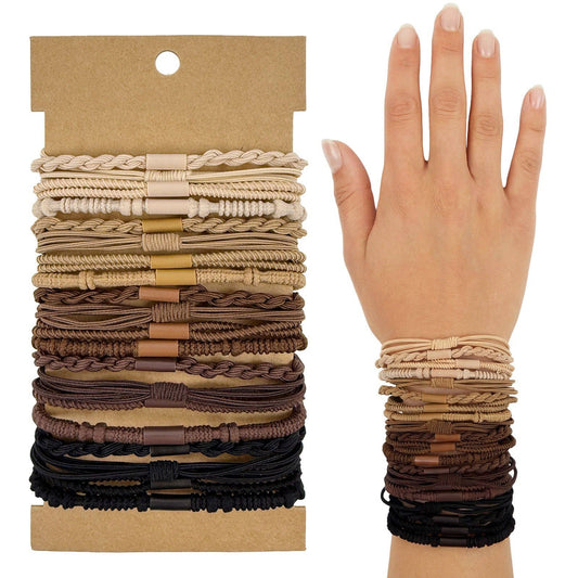 Wrapables Boho Hair Tie Bracelets: Neutral