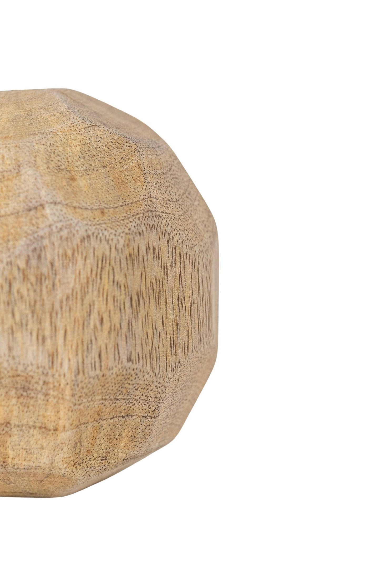 Luna Carved Geometric Natural Wood Deco Ball