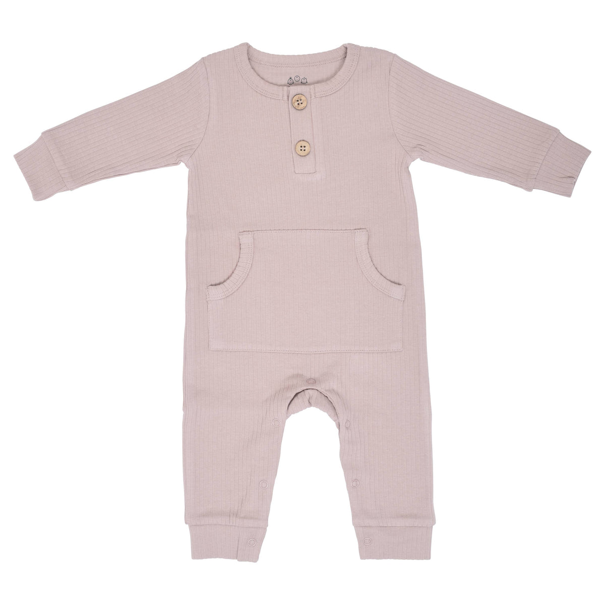 Mauve Baby Ribbed Playsuit with Pockets: 6-12 Months