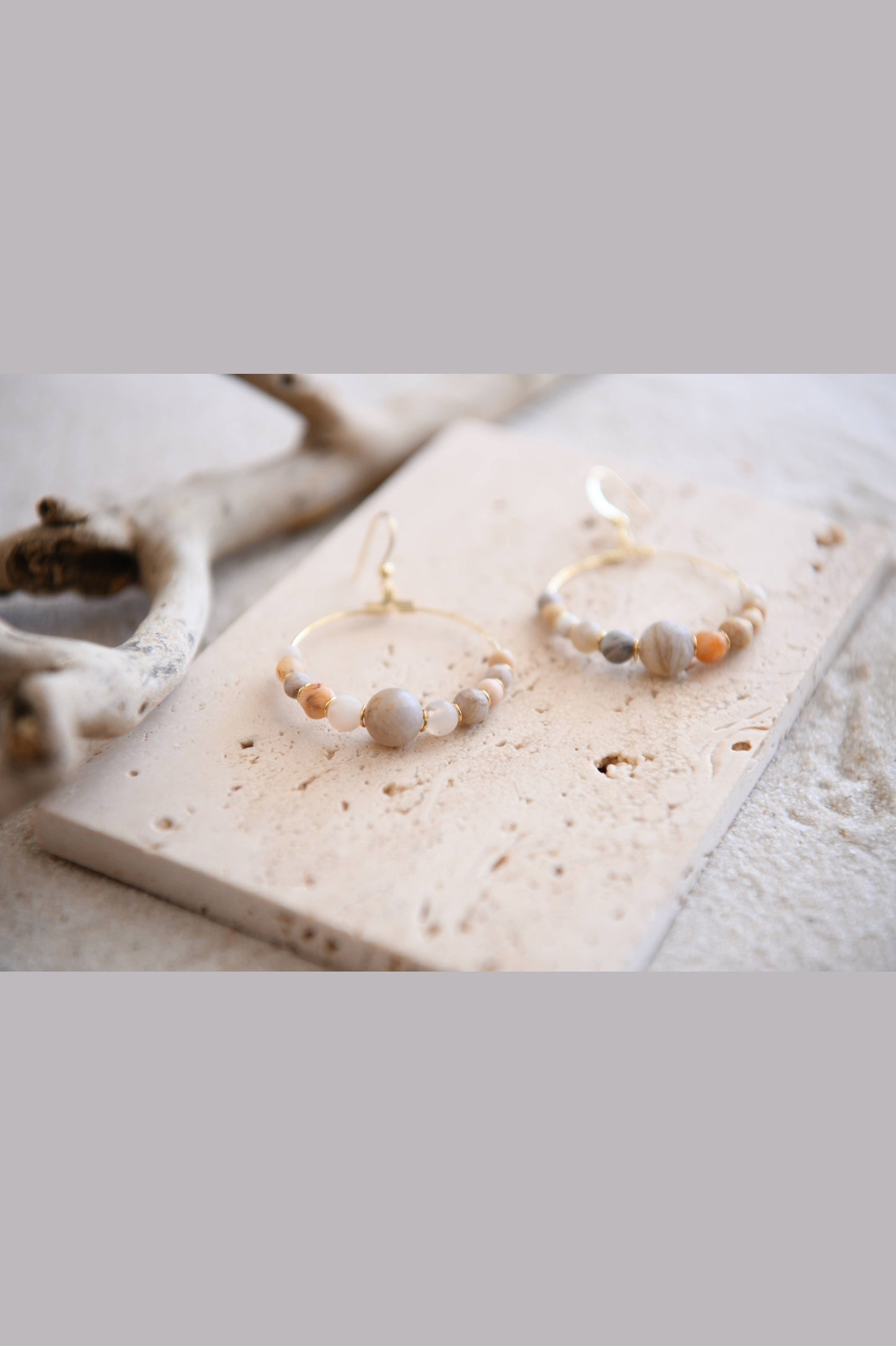 African Turquoise Harmony Gemstone Hoop Earrings