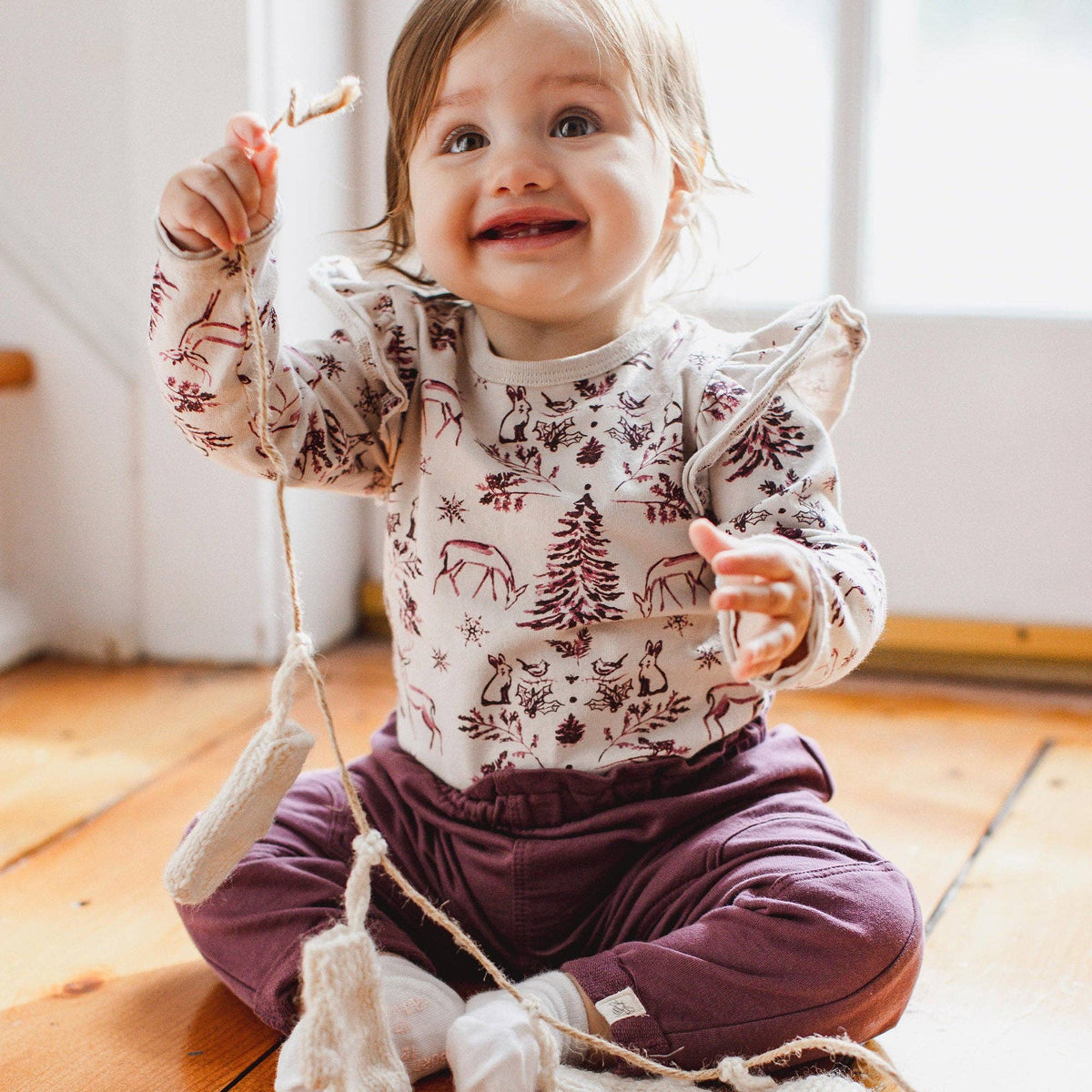 3 Pack Snowflakes & Woodland Story Baby Girl Bodysuits