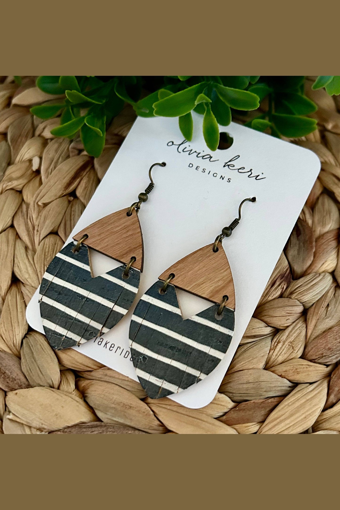 Josie - Black Stripes Earrings