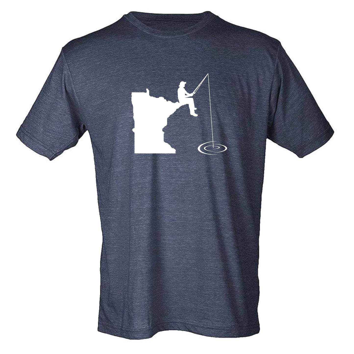Minnesota Fishing T-Shirt: Heather Navy