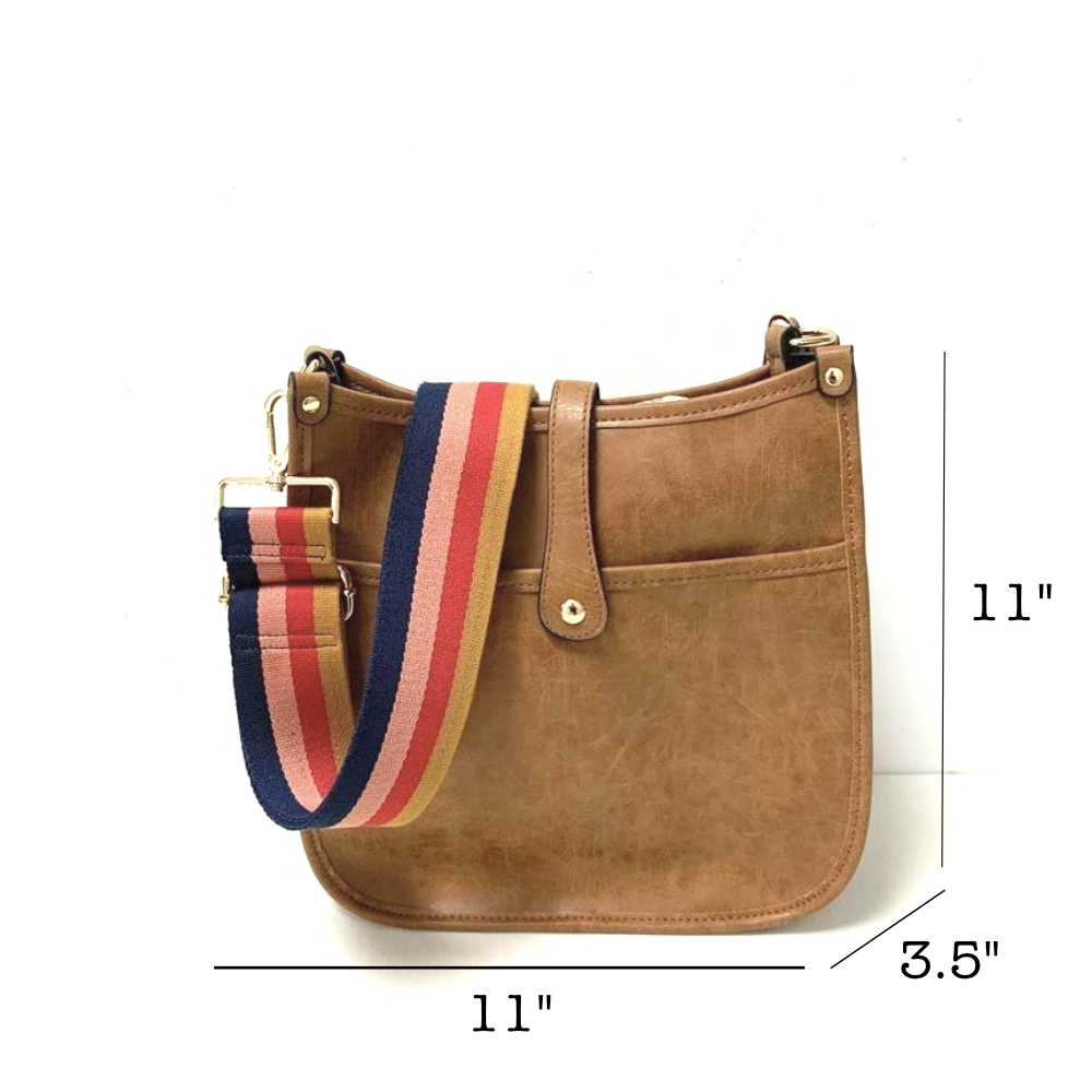 Emmy Courier | Brown/Berry Stripe Strap