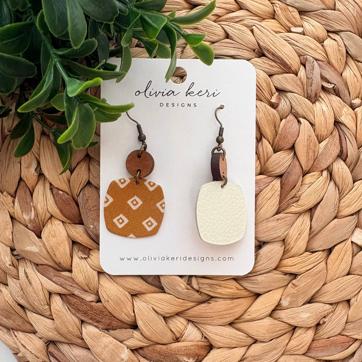 Nora Earrings - Golden Geo