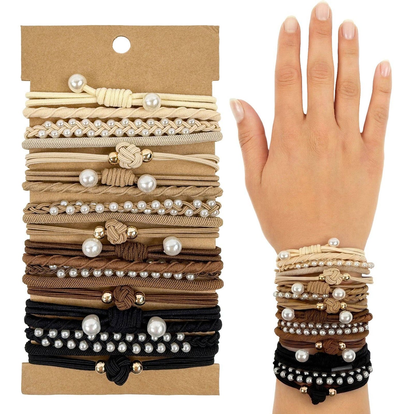 Wrapables Boho Hair Tie Bracelets: Dark and Bright