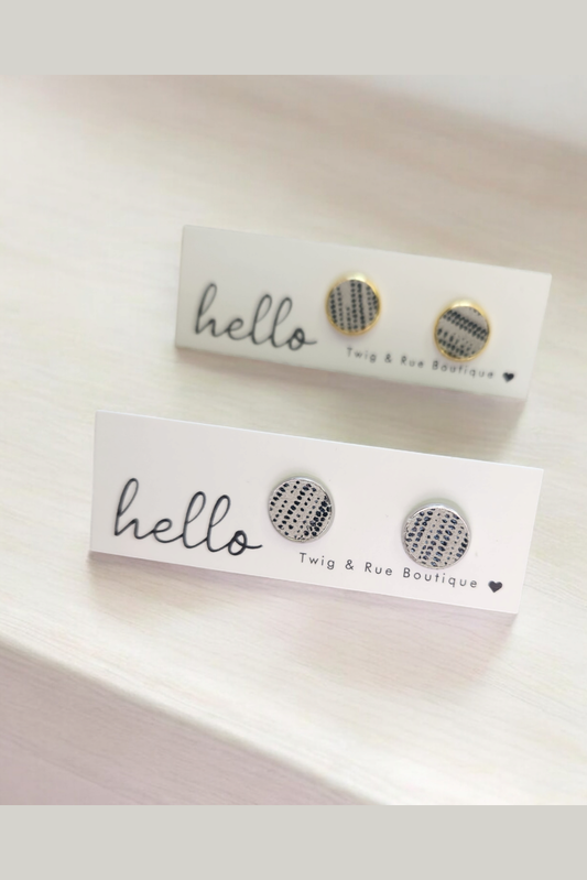 Running Dots Leather Button Studs