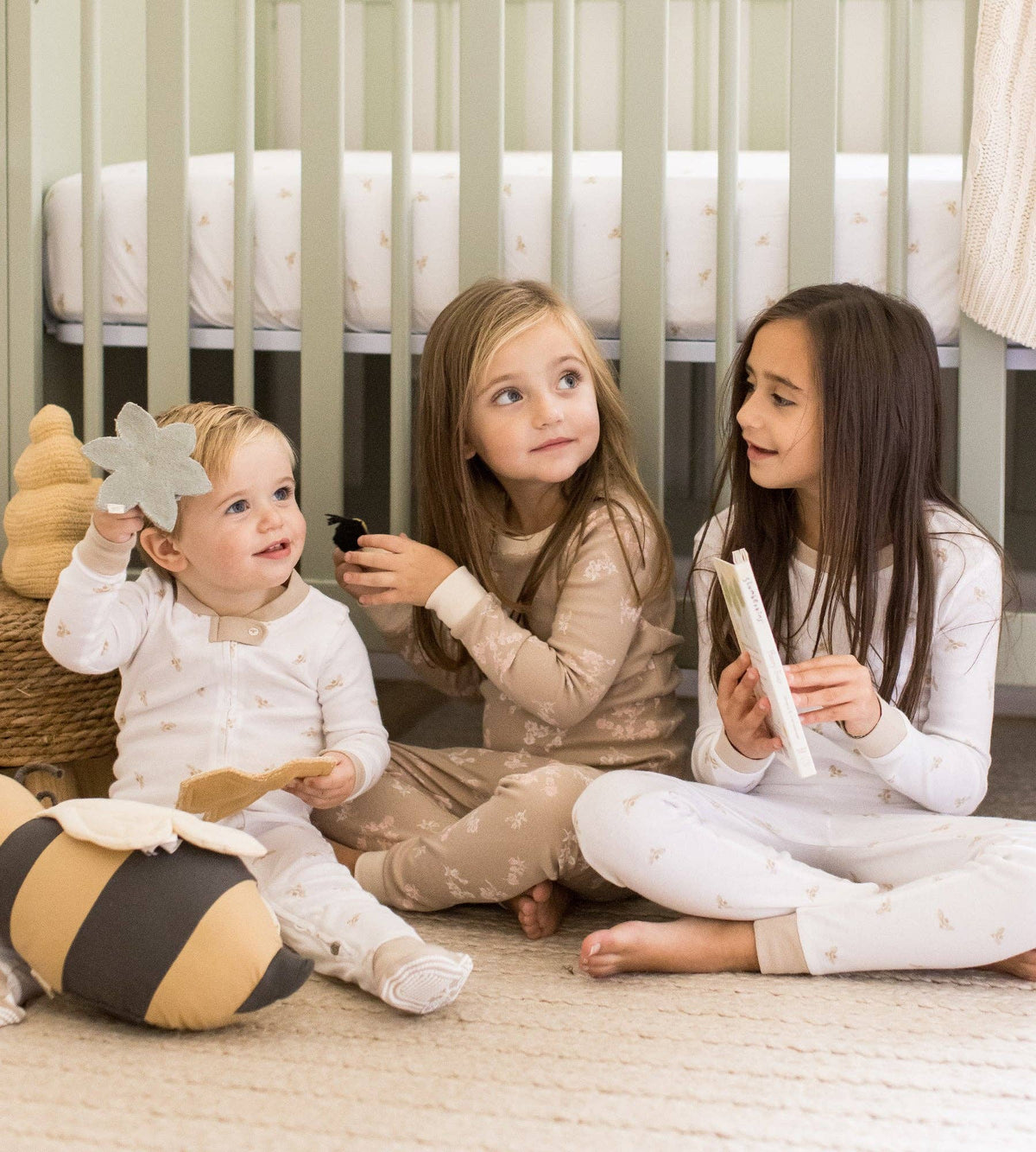 Whimsical Floral Organic Cotton Sleep & Play: Hummus / 0-3 Months