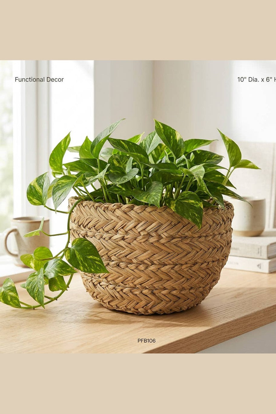 Classic Round Seagrass Basket – Flat Bottom Design