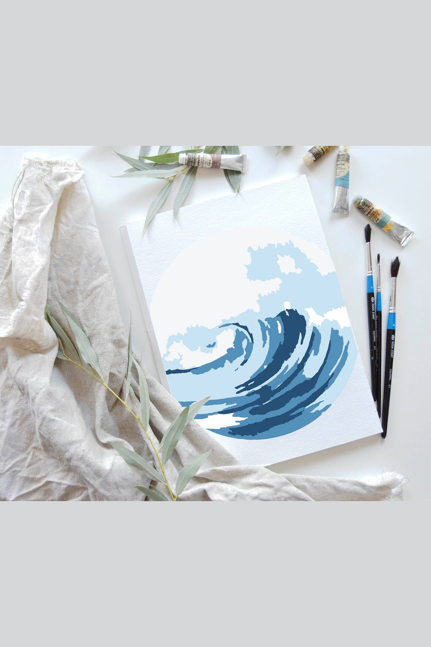 Ocean Waves Paint-By-Numbers kit