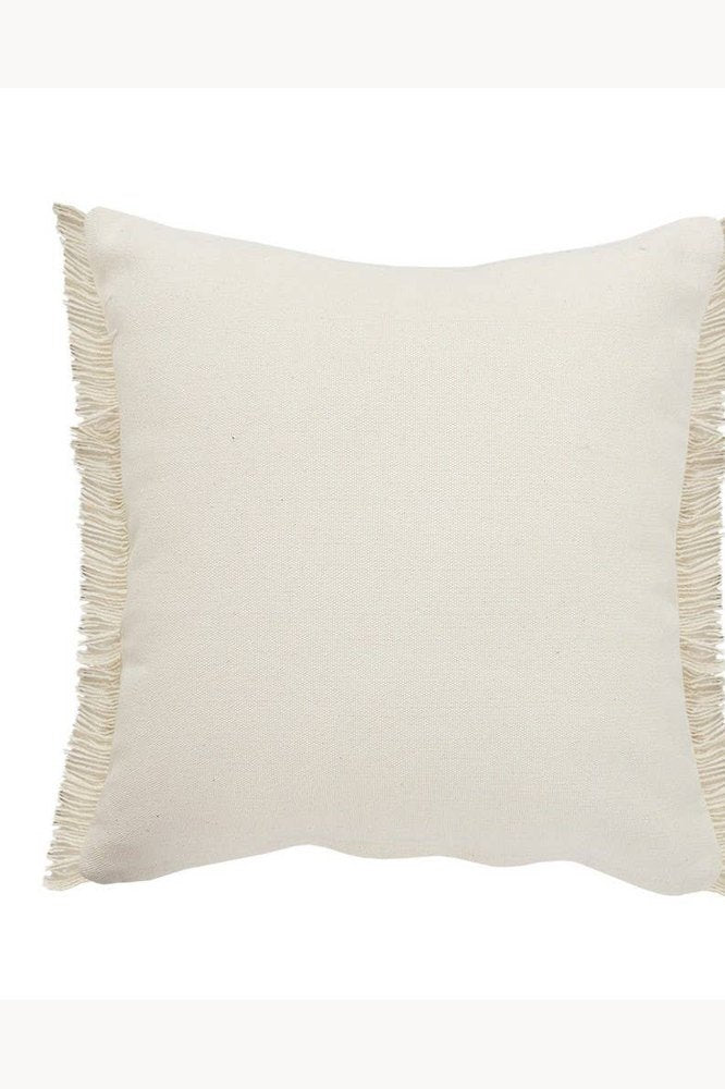 Atlantis Denim Blue and Taupe Throw Pillow with Jute: 20" x 20" / Poly Filled