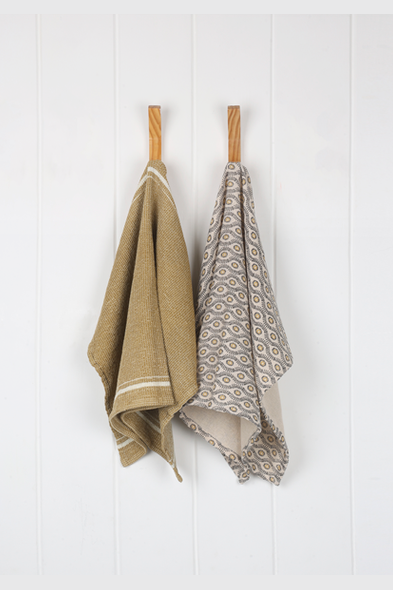 Daisy Chain Tea Towel Set - Sunset Yellow