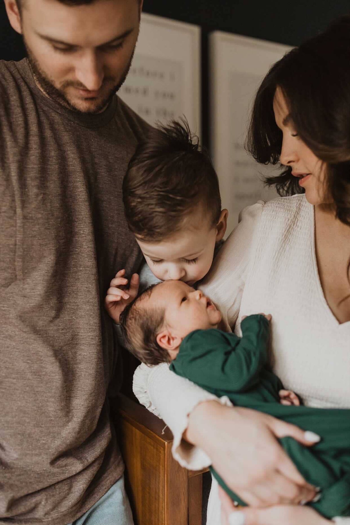 Forest Green Ribbed Knotted Newborn Baby Gown Sleepwear: Gown