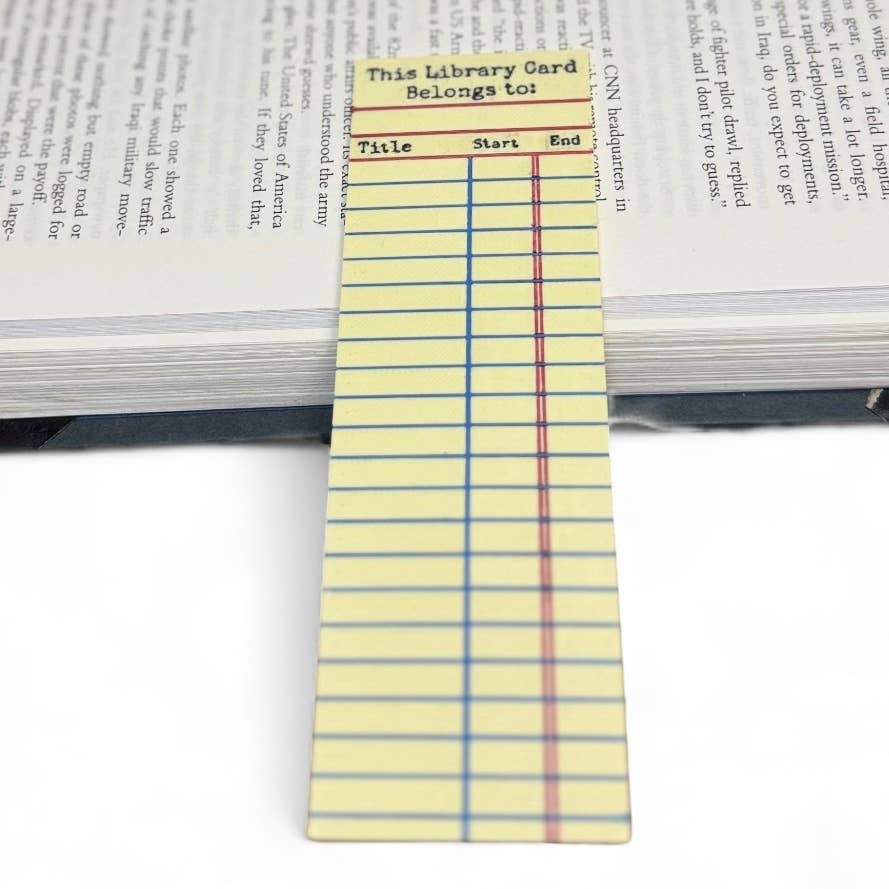 Retro Library Card 3d Bookmark