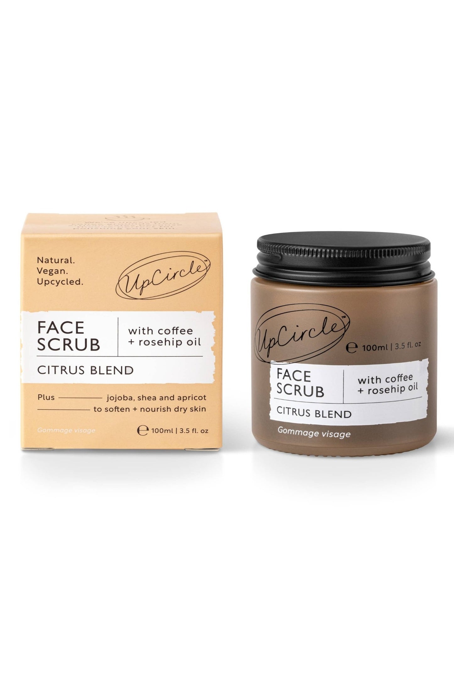 Vegan Face Scrub with Coffee + Rosehip [Citrus blend] Exfoliator