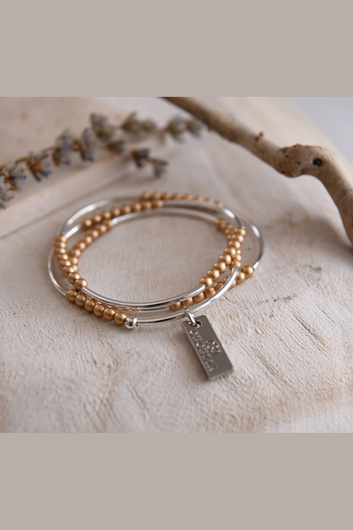 Silver Beaded Triple Wrap Bracelet