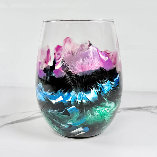 Northern Lights Wine Glass