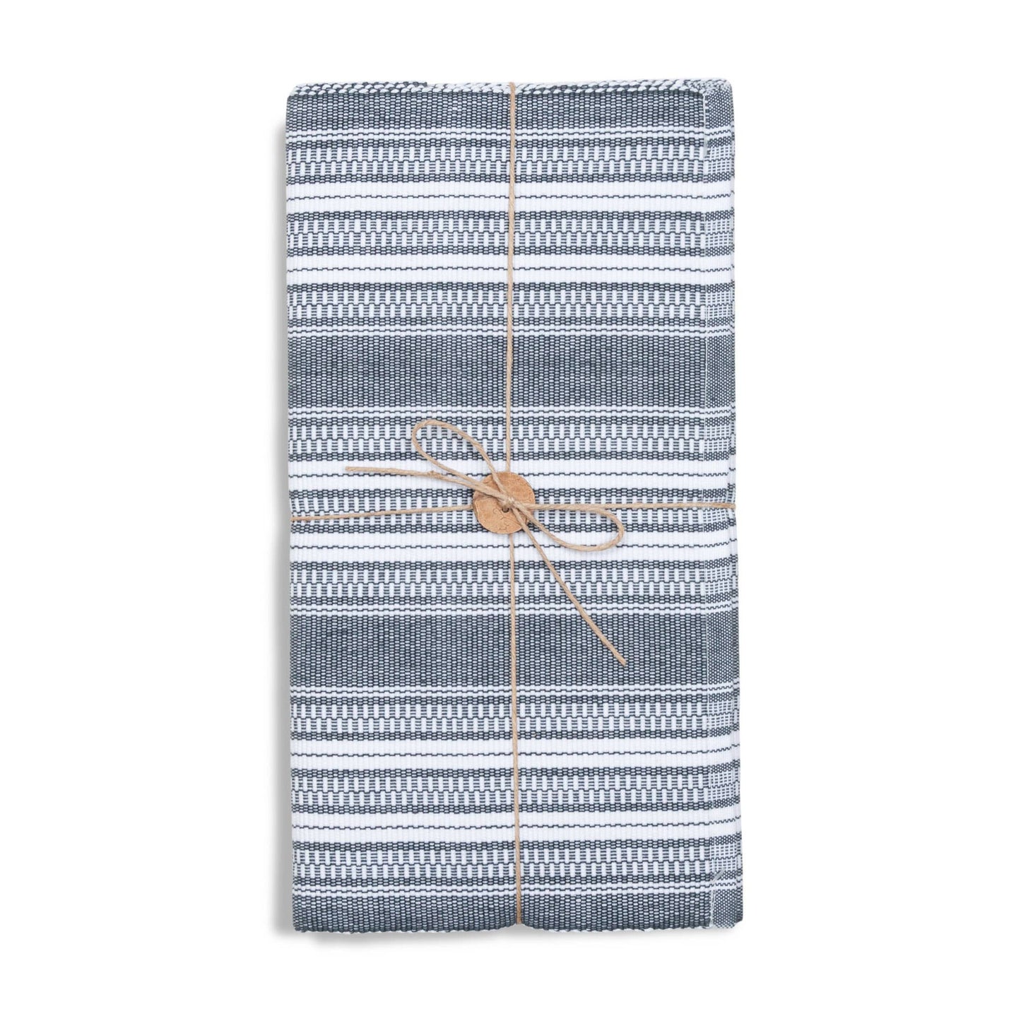 Black Stripe Woven Kitchen Table Runner