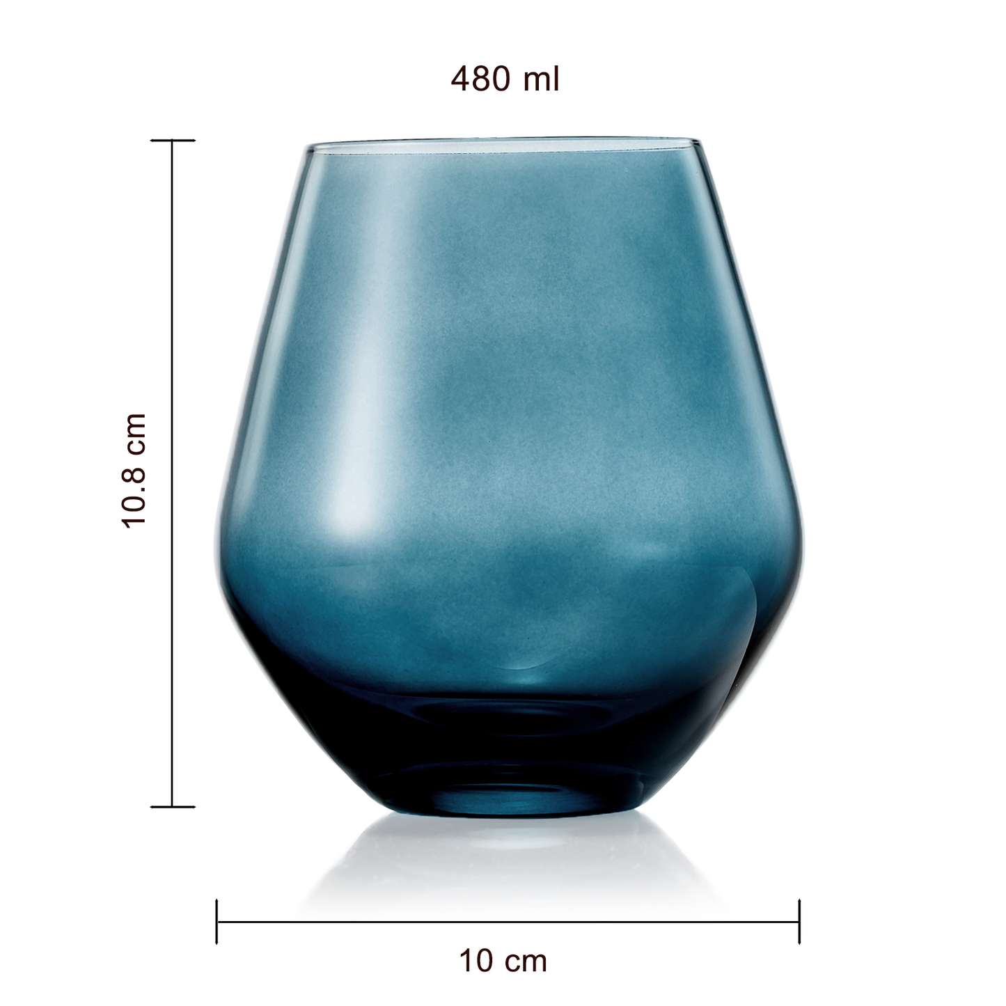 Pastel Colored Stemless Crystal Wine Glasses | 6 set | 16 oz