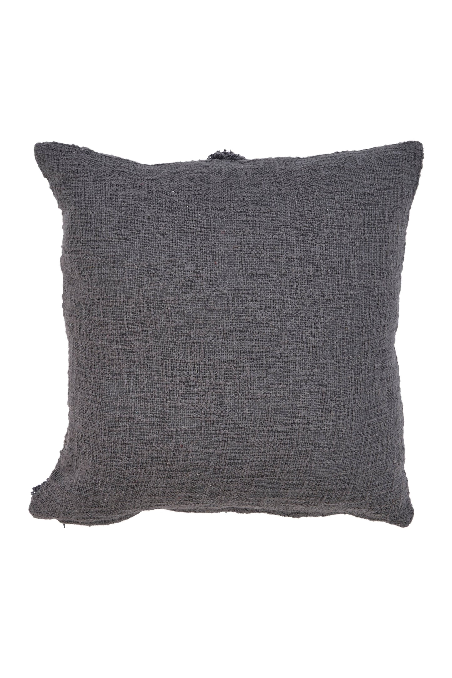 Roston Solid Decorative Diamond Tufted Cotton Throw Pillow: Natural Ivory / 20" x 20" / Poly Filled
