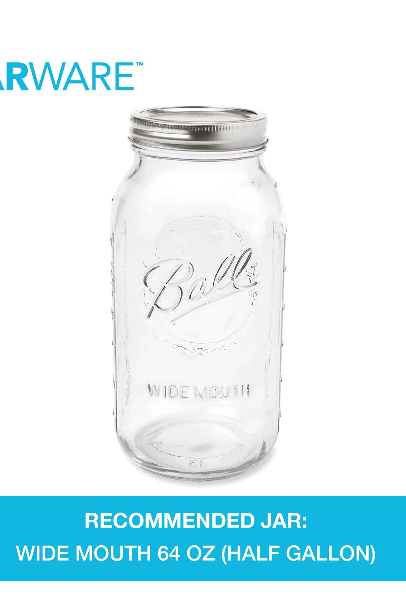 Jarware Cold Brew Tea Infuser for Wide Mouth Mason Jar