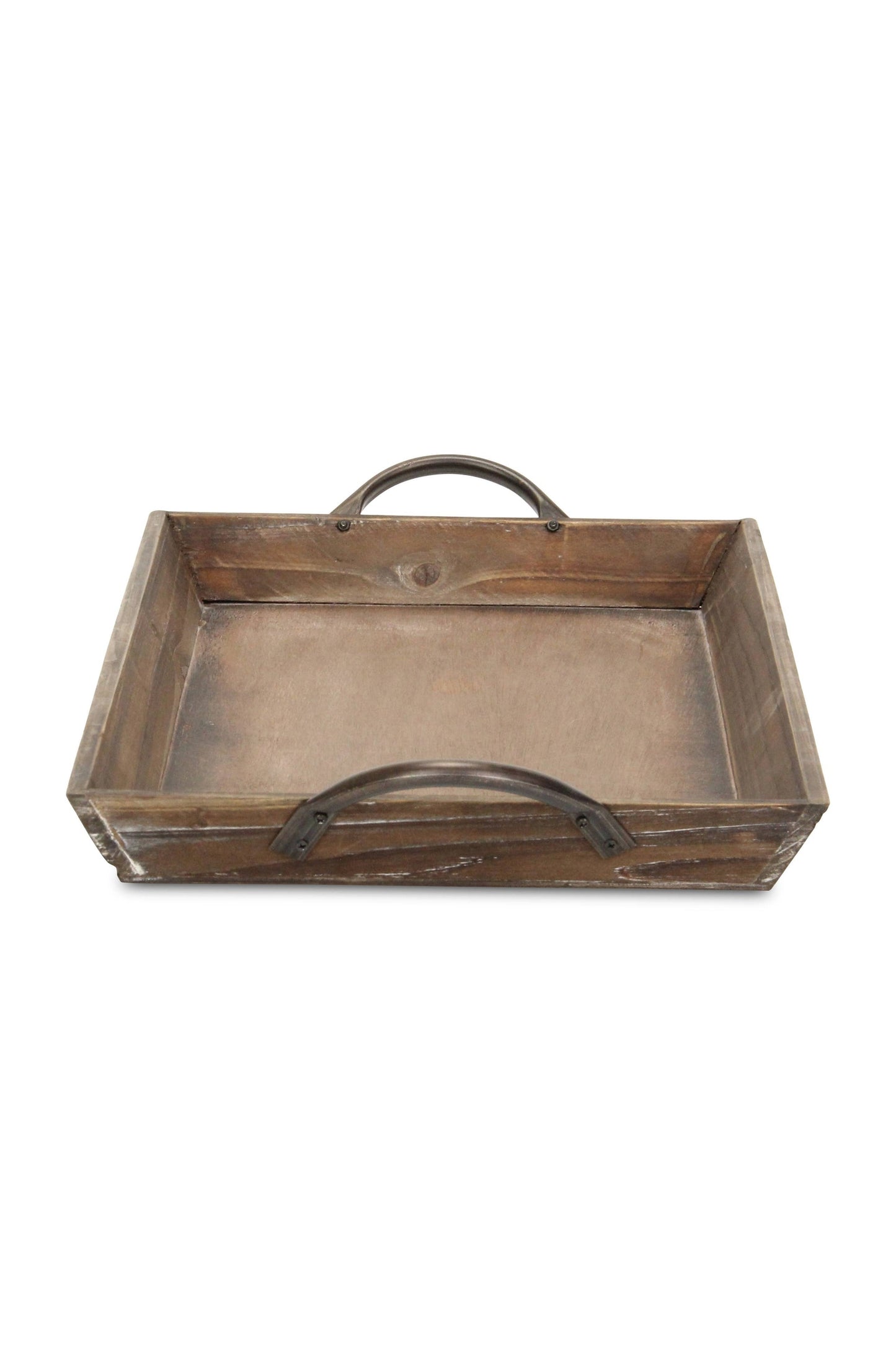 Magnolia Tapered Wood Tray & Metal Handles