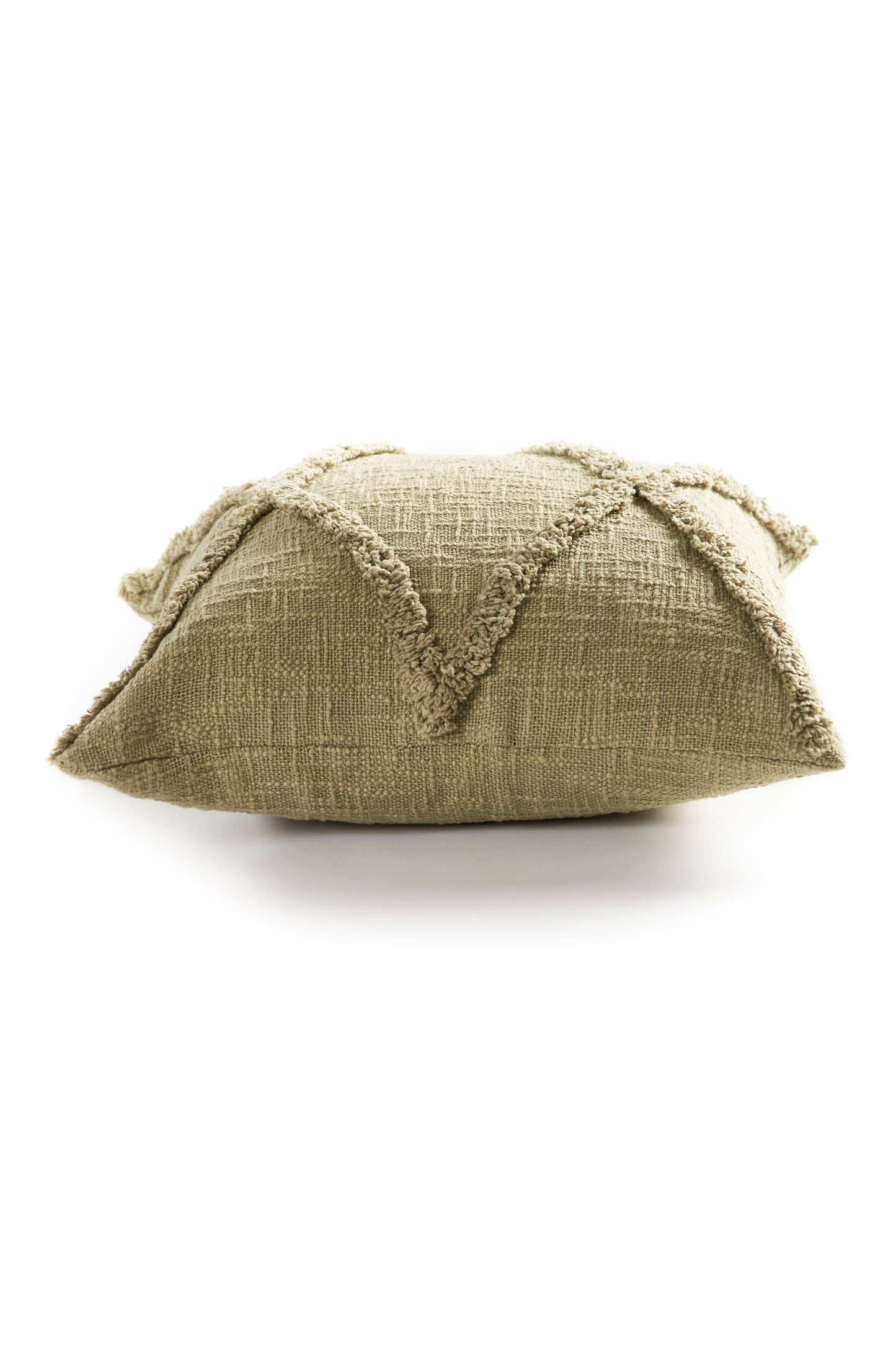 Roston Solid Decorative Diamond Tufted Cotton Throw Pillow: Natural Ivory / 20" x 20" / Poly Filled