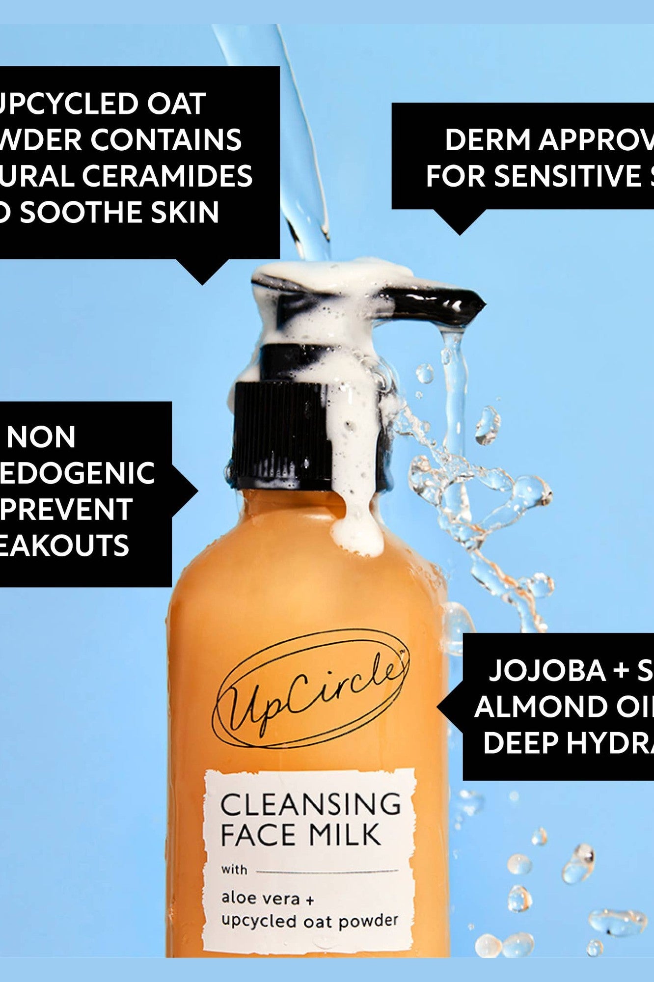 Cleansing Face Milk with Aloe Vera + upcycled Oat Powder