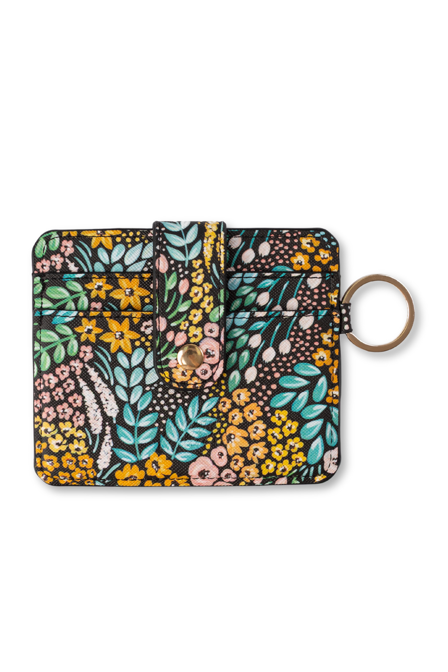 Floral Card Wallet: Watercolor Checkers