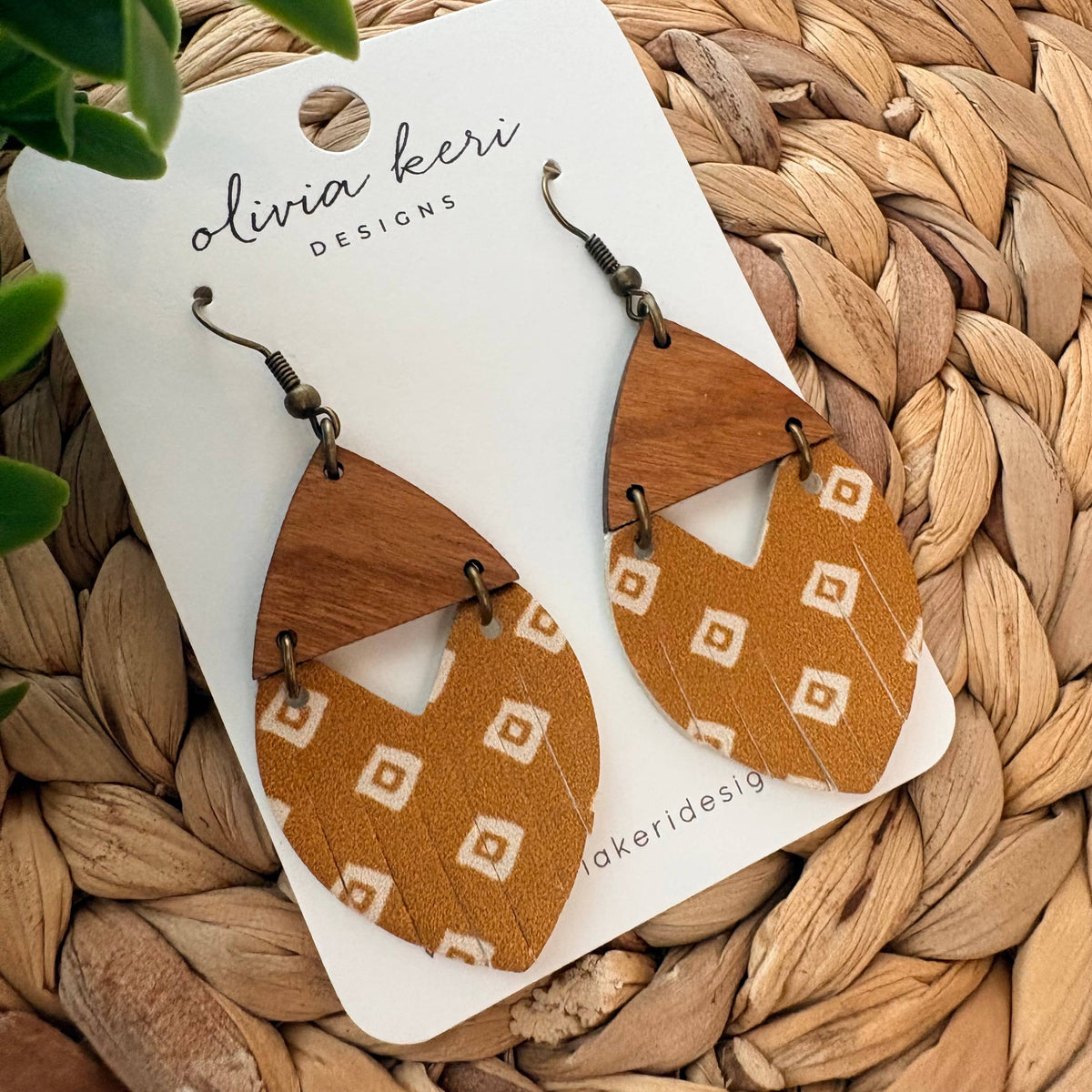 Josie Earrings - Golden Geo