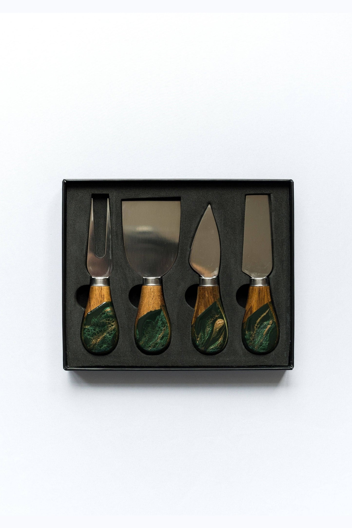 Resin Coated Cheese Knife Set - Set of 4 - Northern Lights